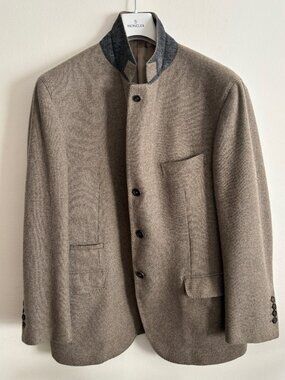 $7500 Brunello Cucinelli Brown/ Tan Cashmere Wool Sport Coat / Blazer - 46 Short